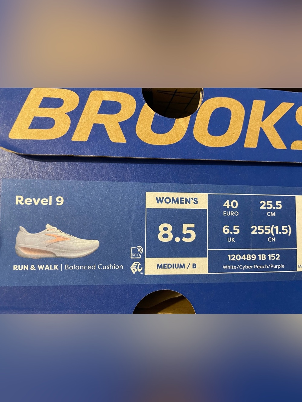 NEW Brooks Revel 9 White Cyber Peach Purple Women’s Running Walking Shoe Size 8 - Picture 10 of 10